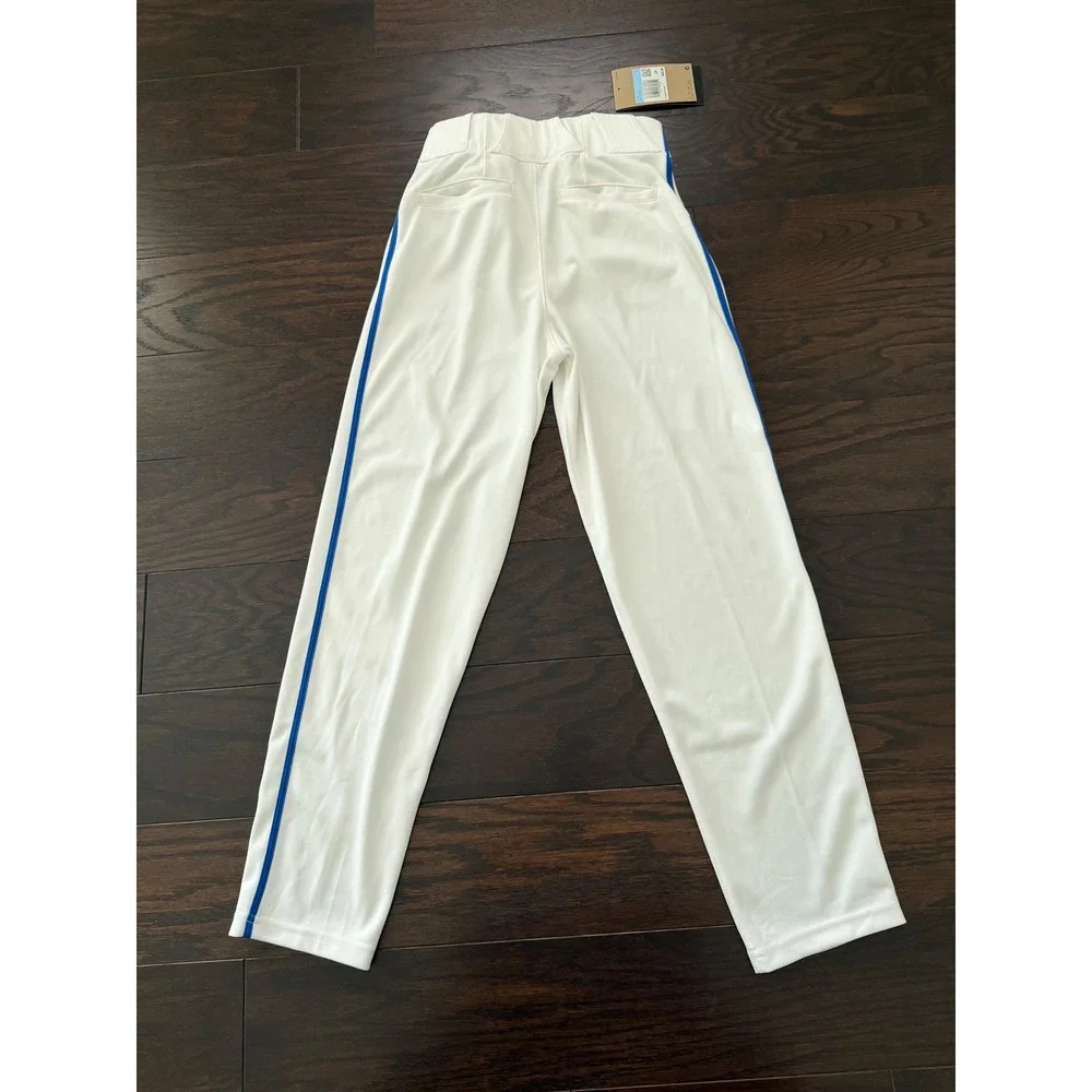 Nike Kids Baseball Pants White Royal Blue Stripe DX9171-103 Size Medium NWT
